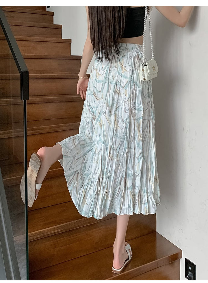 【bottoms】話題沸騰中 オシャレプリーツ花柄スカート　M17036