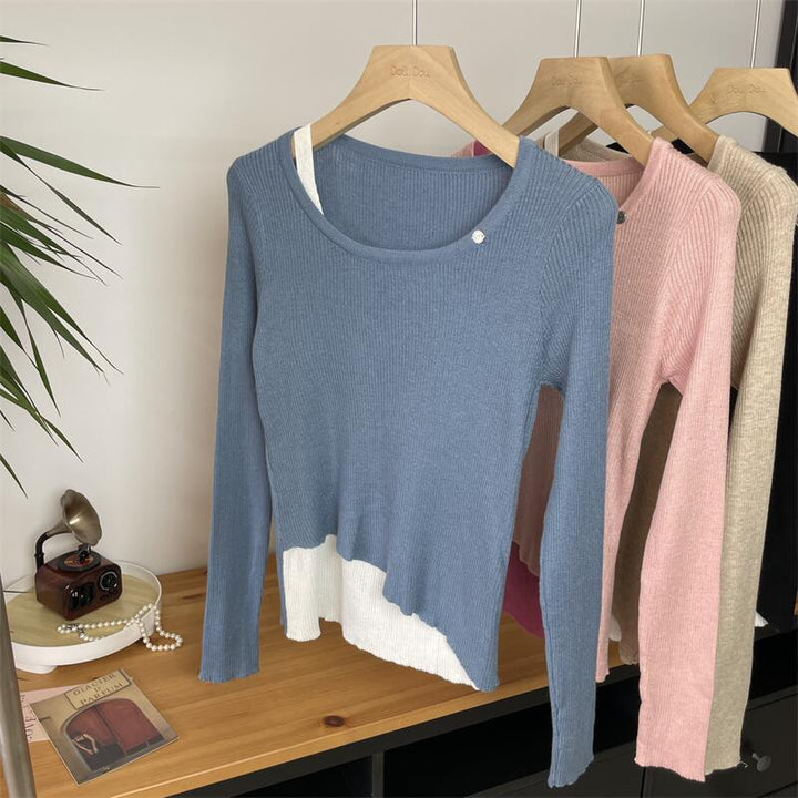 【tops】切り替えニットトップス　M26510