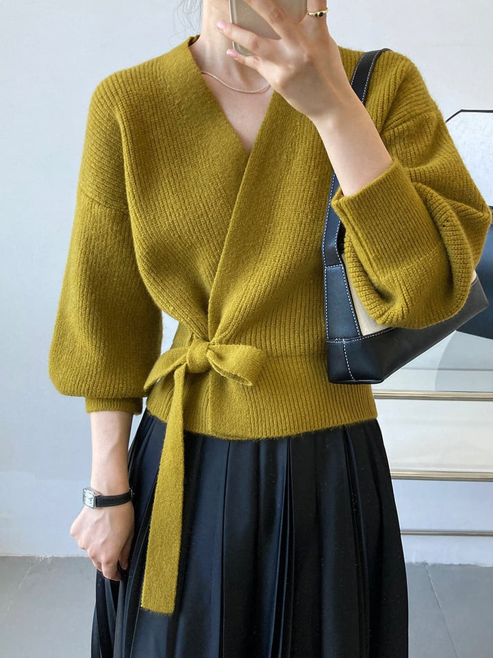 【tops】カシュクールニットセーター　M17866