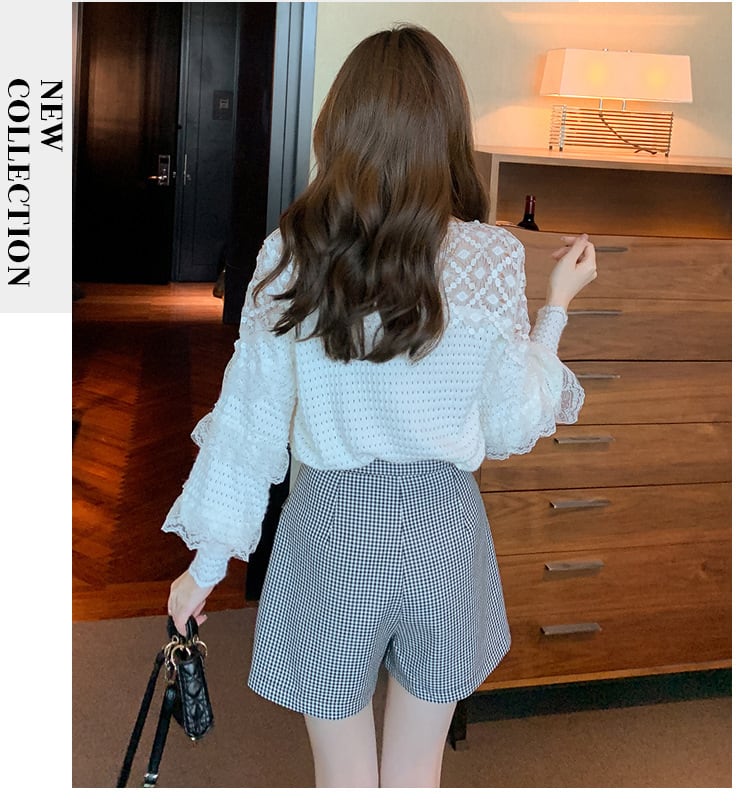 【tops】レースドッキングフリルトップス　M18402