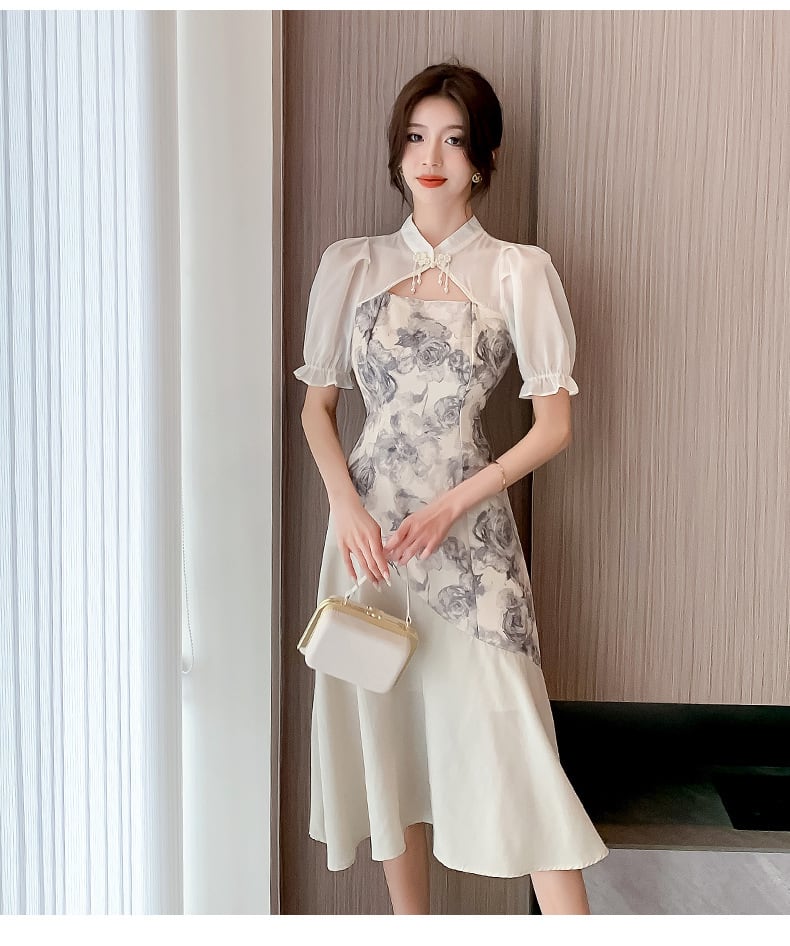 【dress】知的で品の良い♡エレガント切り替えデートワンピース　M16974