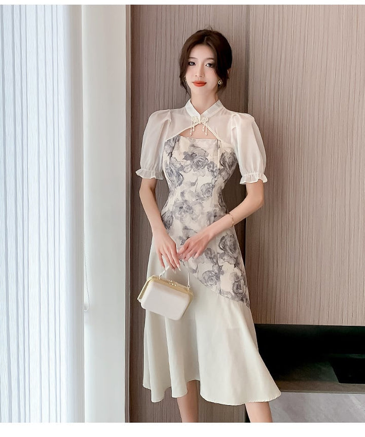 【dress】知的で品の良い♡エレガント切り替えデートワンピース　M16974