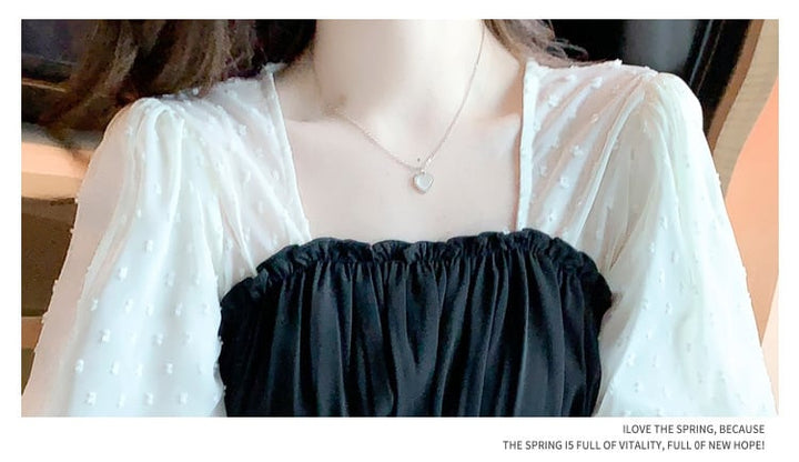 【tops】好感度UPエレガント切り替えトップスオシャレ　M17107