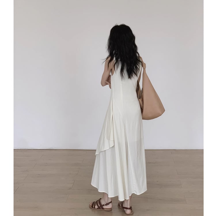 【dress】ノースリーブ不規則 イレギュラーワンピース　M16924