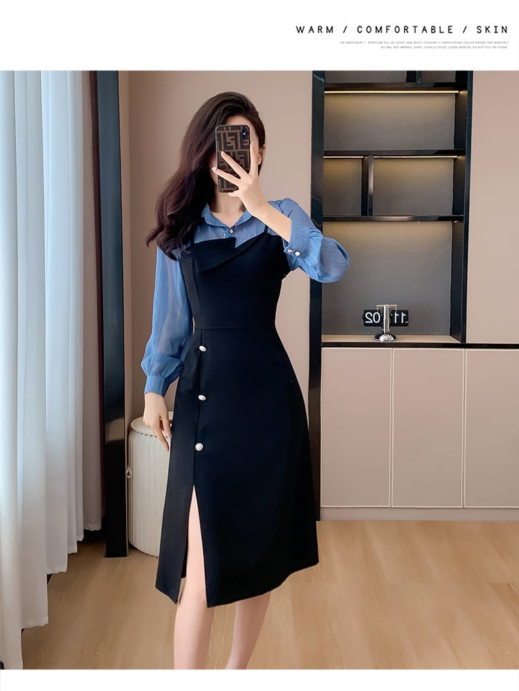【dress】人気を独占中 切り替えシャツワンピース　M17307