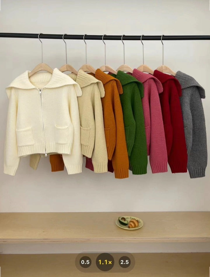 【outer】ファスナーニットカーデ　M25676