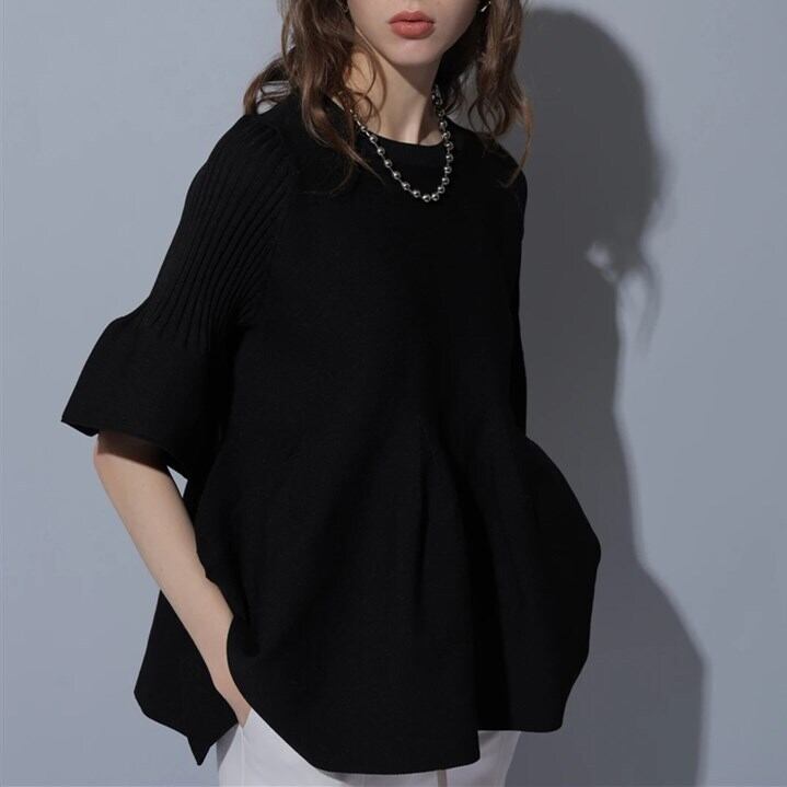 【tops】話題沸騰中人気アンブレラスリーブ着心地良いトップス　N-1649