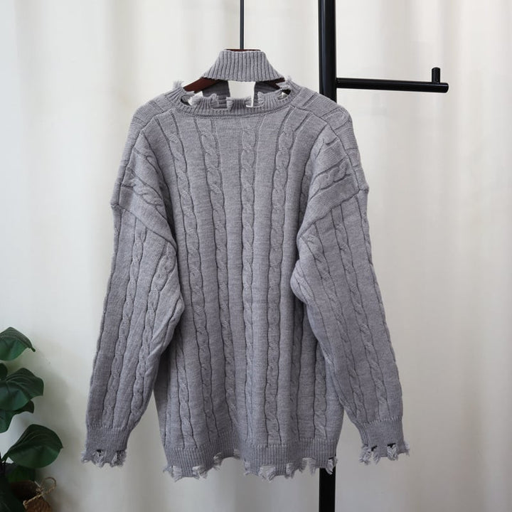 【tops】不規則 イレギュラーニットセーター　M28597