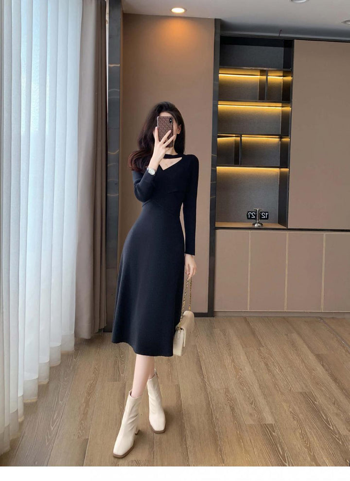 【dress】ホルターネックVネックワンピース　M25693