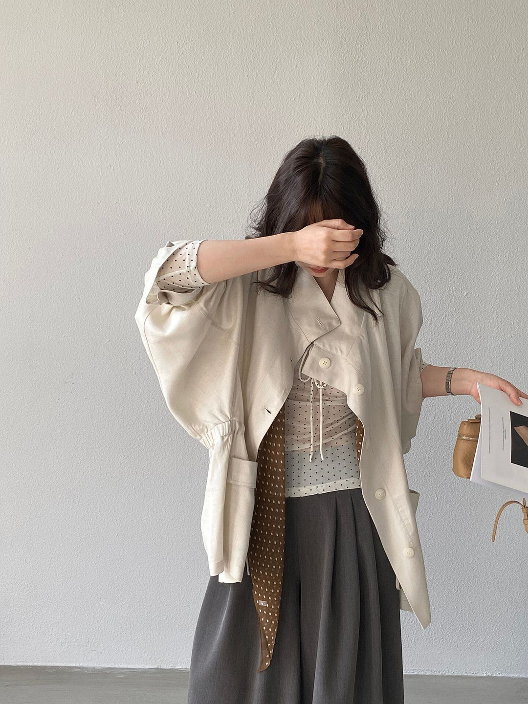 【outer】リネンコート Q8245