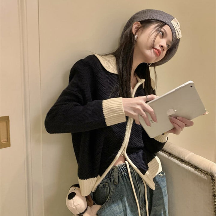 【outer】ファスナーニットカーデ　M27879