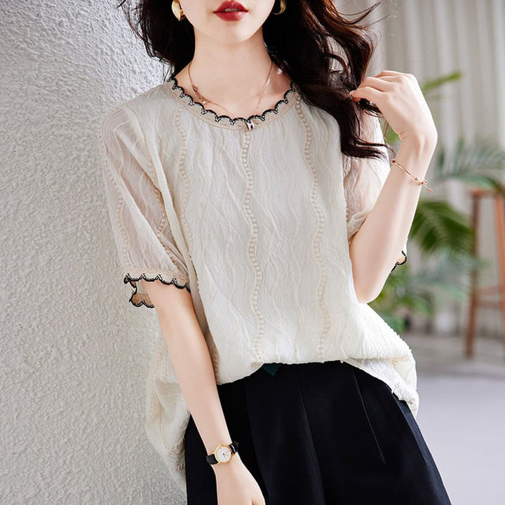 【tops】気質満点 エレガントオシャレTシャツトップス　M16969