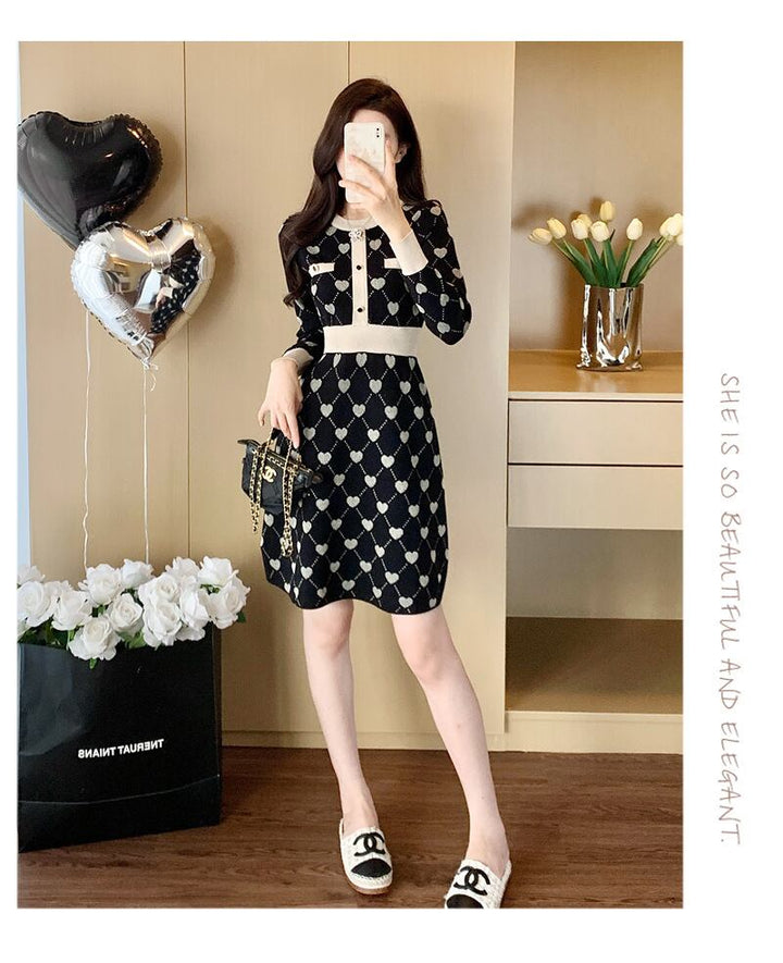 【dress】ジャカードニットワンピース　M28358