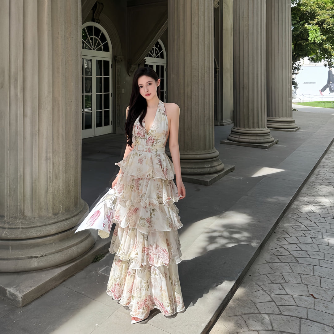 【dress】ティアードロングワンピース　N3542