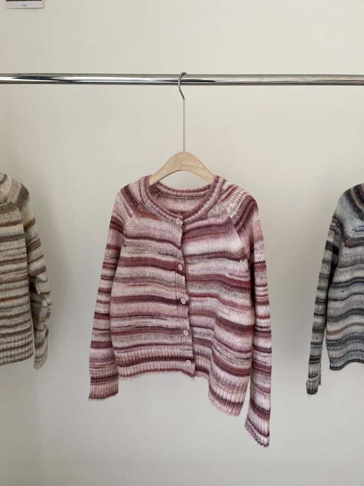 【outer】ボーダー柄ニットカーデ　M20362