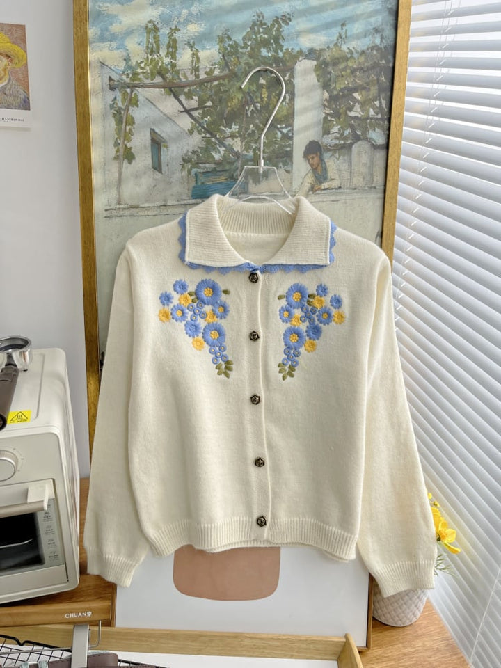 【outer】刺繍ニットカーデ　M25883
