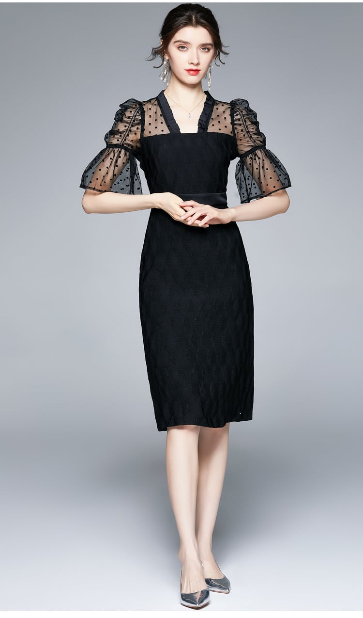【dress】人気上昇中 エレガント着瘦せデートワンピース　M17134