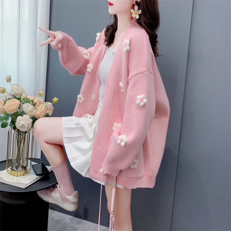 【outer】Vネックニットカーデ　M27047