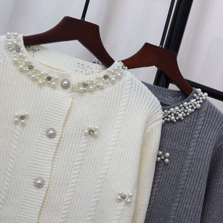 【outer】パールニットカーデ　M27592