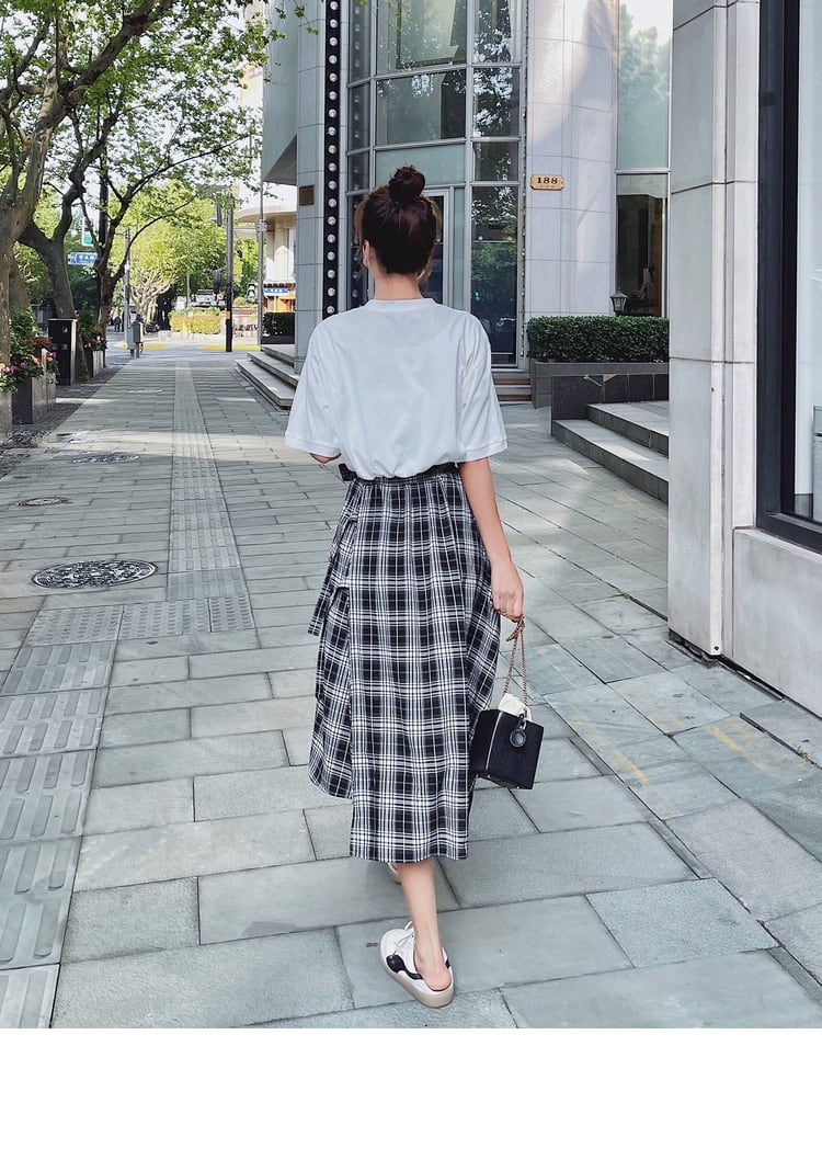 【dress】輝いて超人気 ! チェック柄切り替えワンピース　M16802