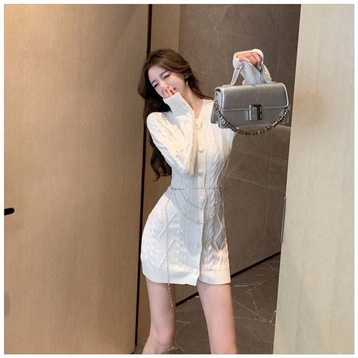 【dress】今季マストバイニットワンピース韓国系着心地良い　M17573