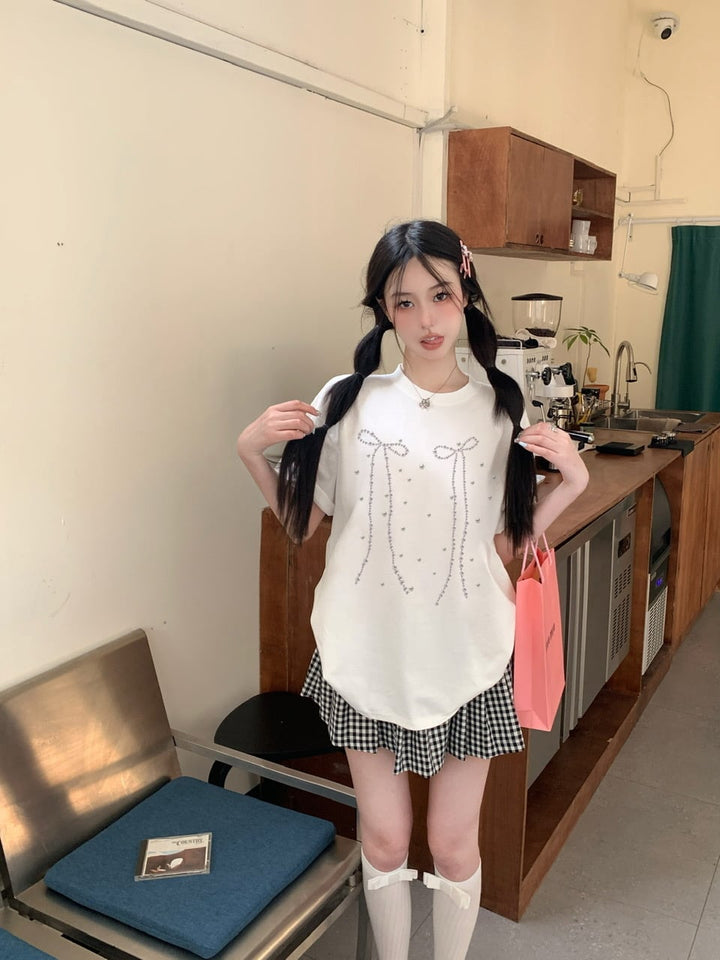 【tops】ビジューTシャツ　M24858