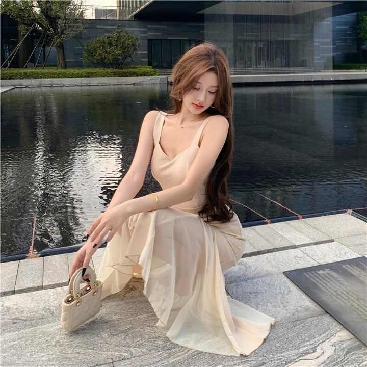 【dress】チュールコンビマーメイドワンピース　M29499