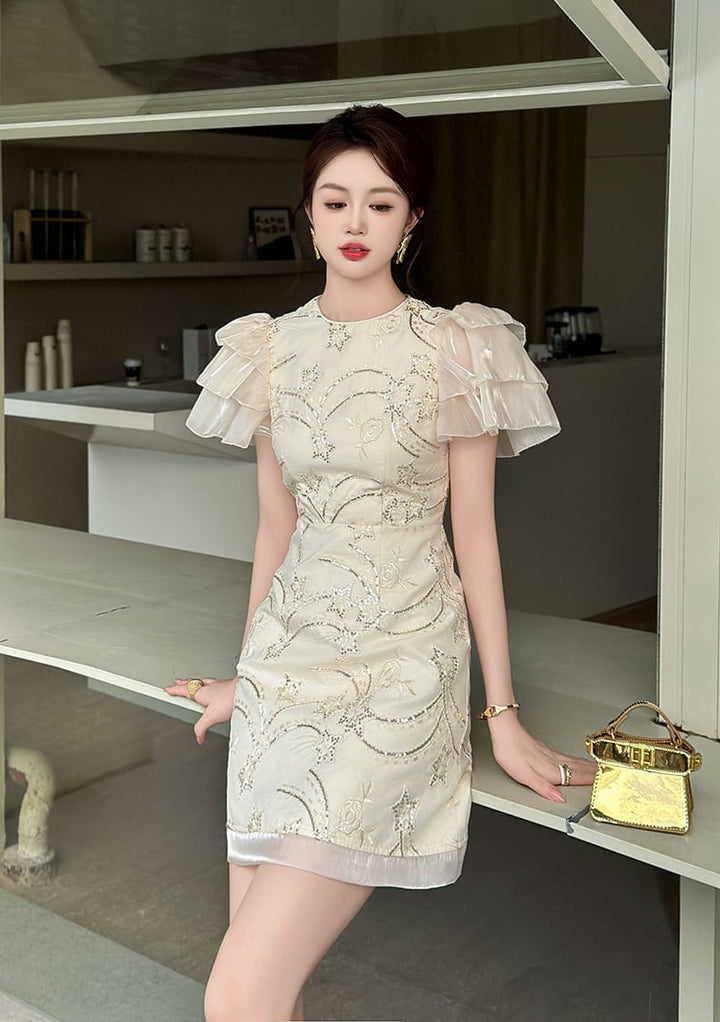 【dress】パフスリーブワンピース　M24177