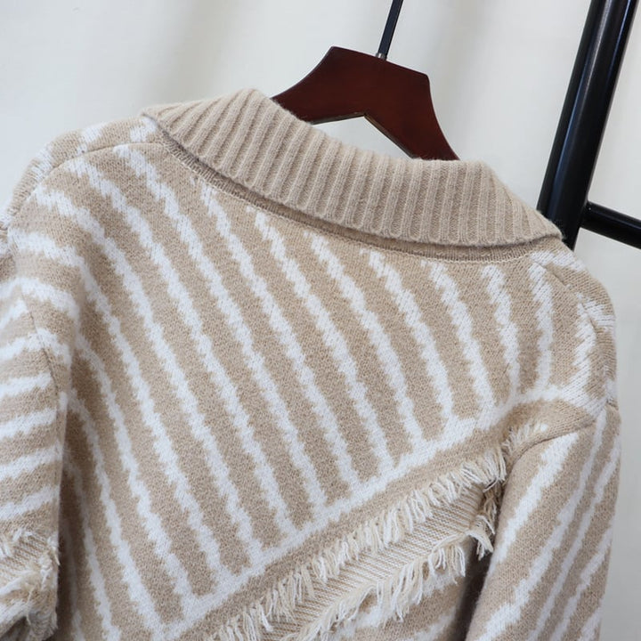 【outer】POLOネックニットカーデ　M26118