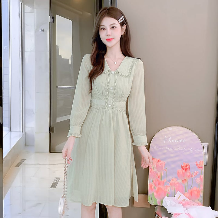 【dress】気質満点大人可愛いスウィートデートワンピース　M17644