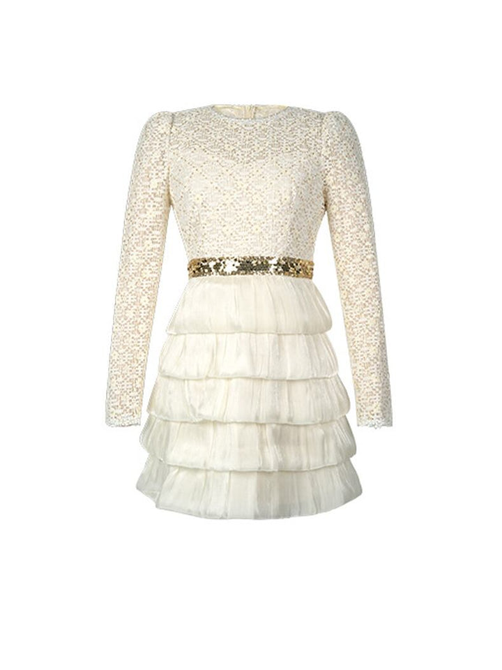 【dress】レースドッキングティアードワンピース Q7990