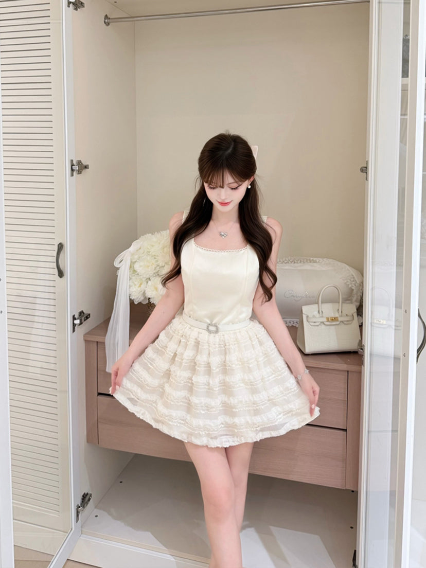 【dress】ノースリーブティアードワンピース Q8687