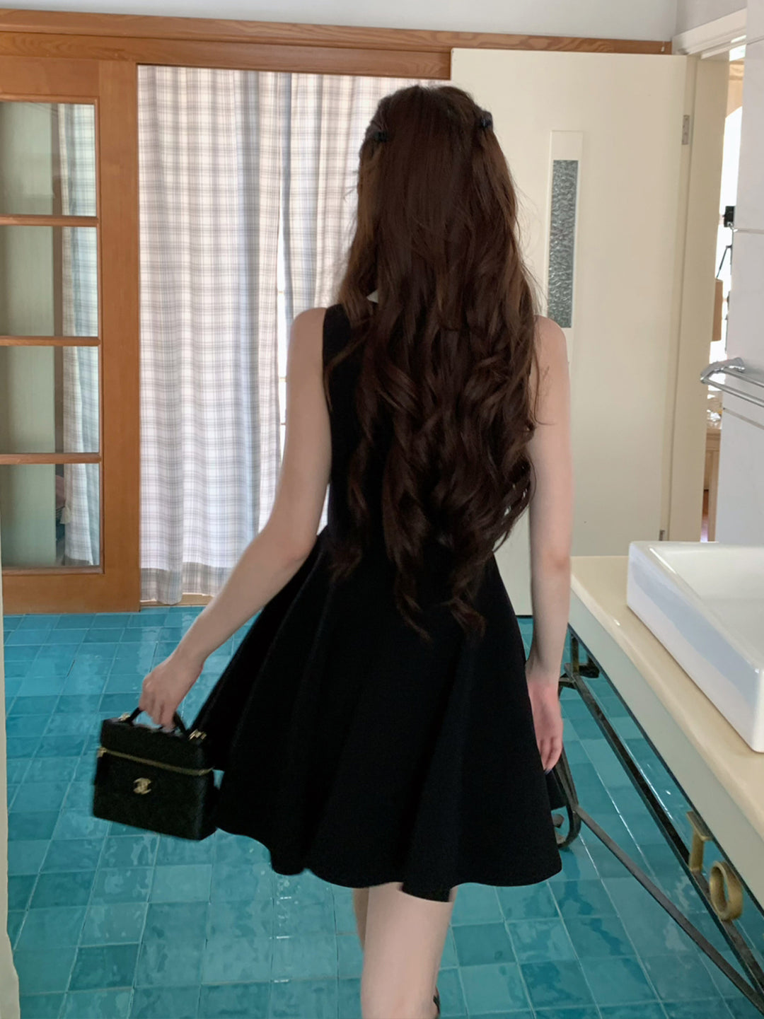 【dress】ノースリーブAラインワンピース Q8702