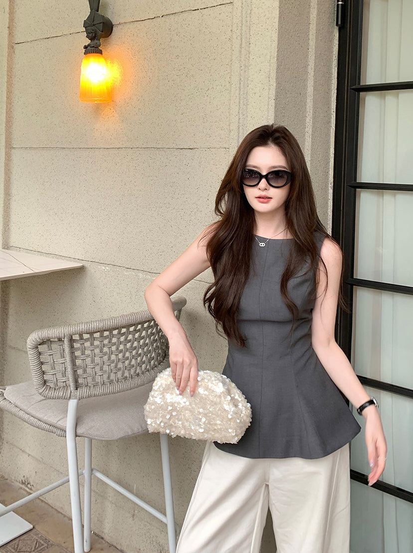 【tops】バックリボンベスト Q8878