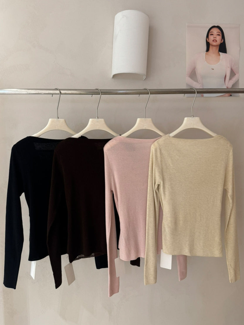 【tops】レースドッキングニットトップス Q9131