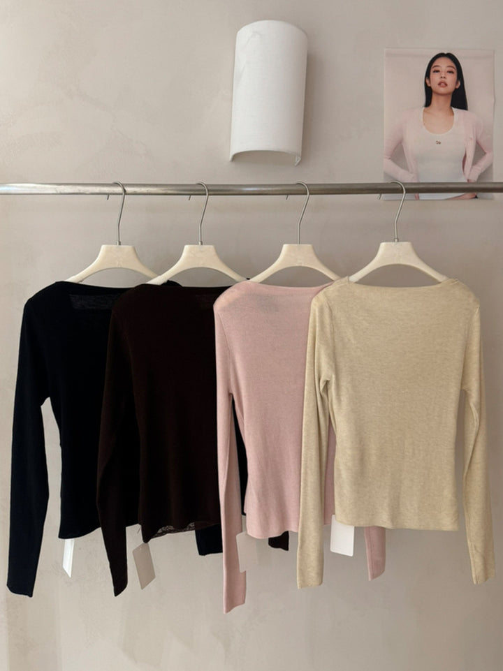 【tops】レースドッキングニットトップス Q9131