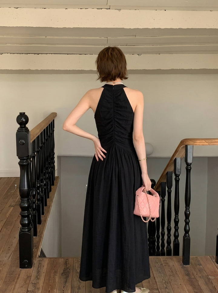 【dress】ノースリーブAラインロングワンピース Q8673
