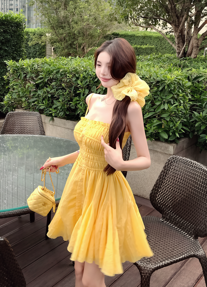 【dress】ギャザーフリルキャミワンピース Q8602