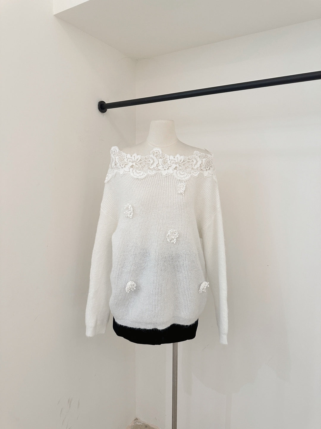 【tops】レースドッキングニットトップス Q9258