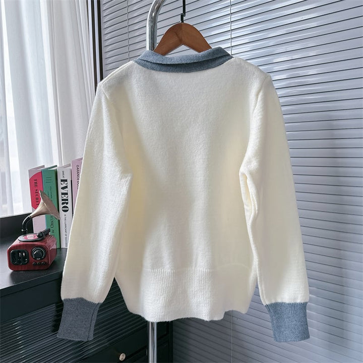【tops】リボン付きニットセーター　M26656