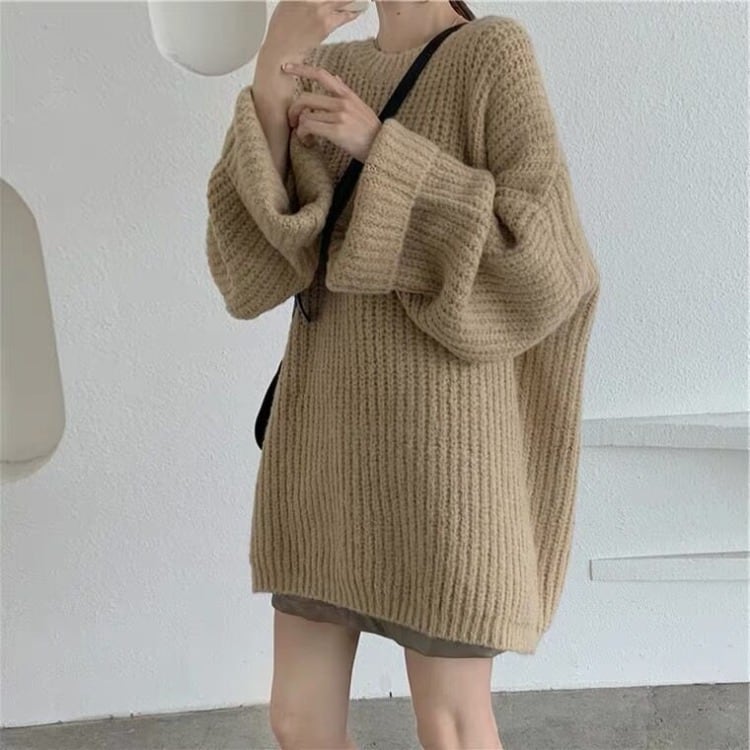 【tops】クルーネックニットセーター　M18398