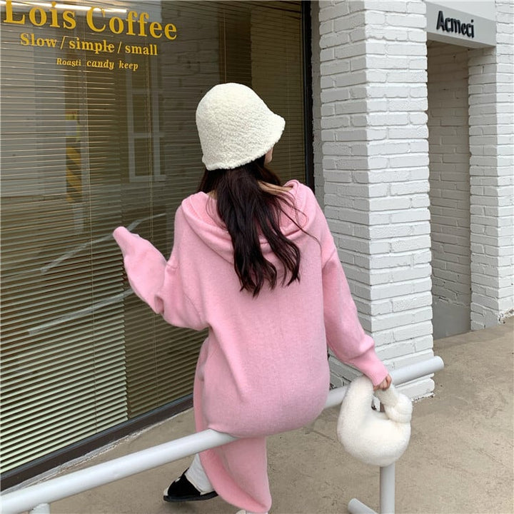 【dress】フード付きニットワンピース　M26936
