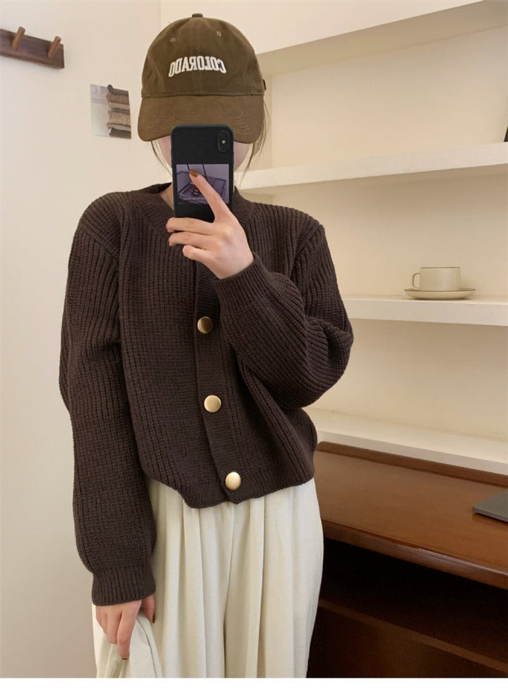 【outer】クルーネックニットカーデ　M18817