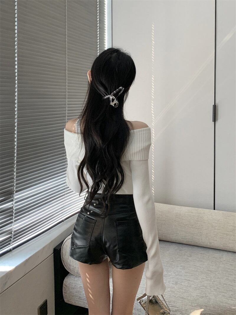 【tops】オフショルダーニットトップス　M26734