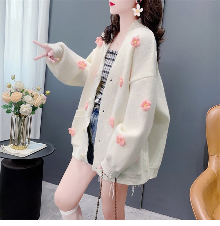 【outer】Vネックニットカーデ　M27047