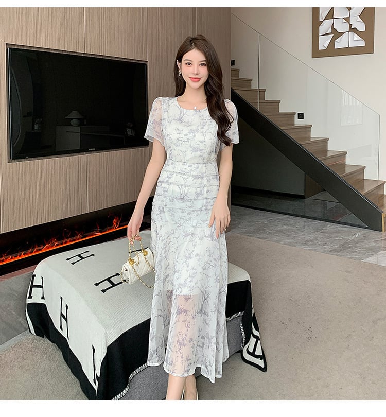 【dress】輝いて超人気 ! エレガント花柄ワンピース　M17441