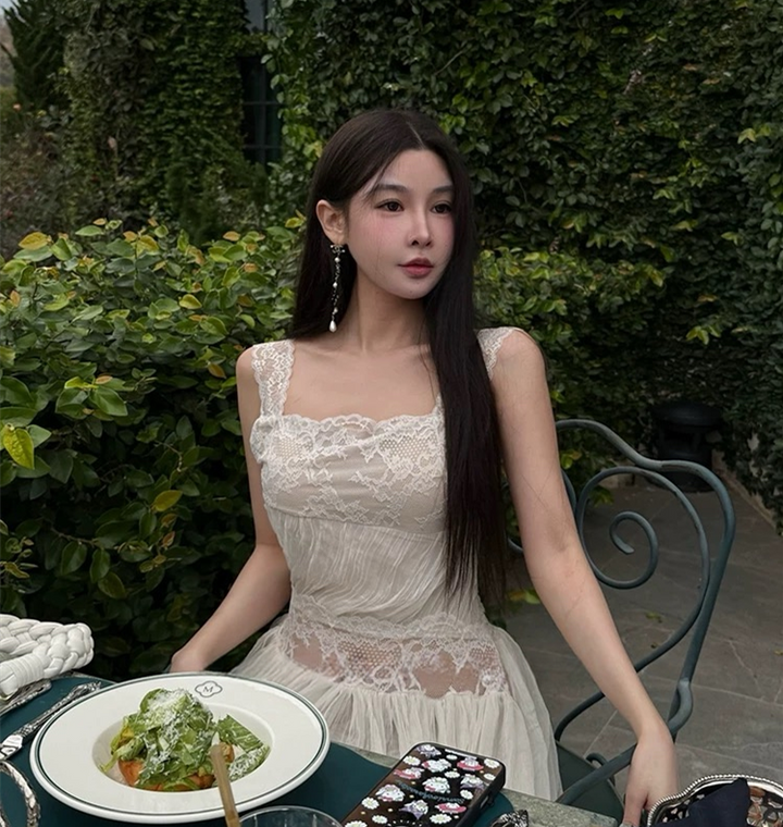 【dress】バックオーポンロングワンピース N3548