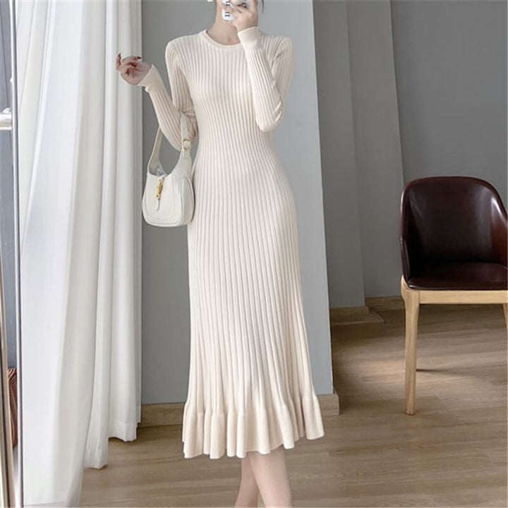 【dress】フリルニットワンピース　M18383