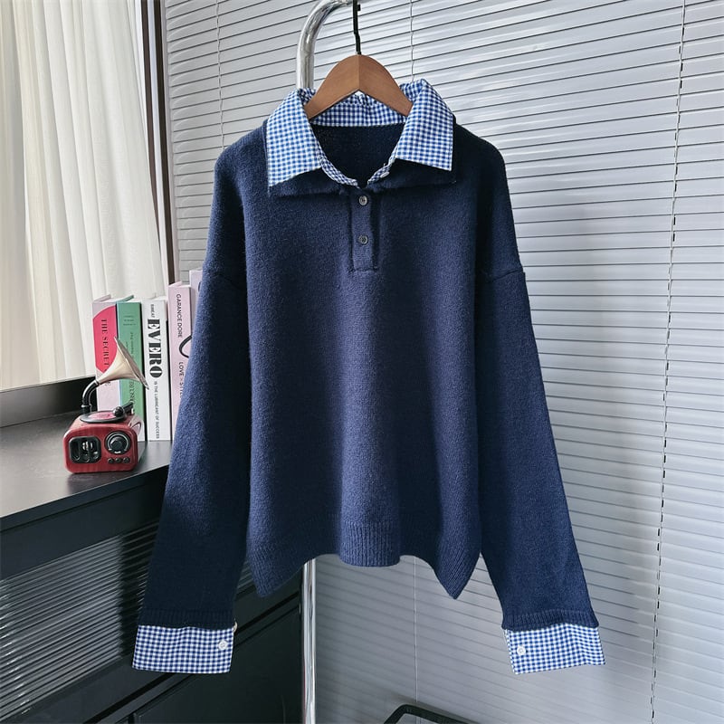 【tops】POLOネックニットセーター　M26887