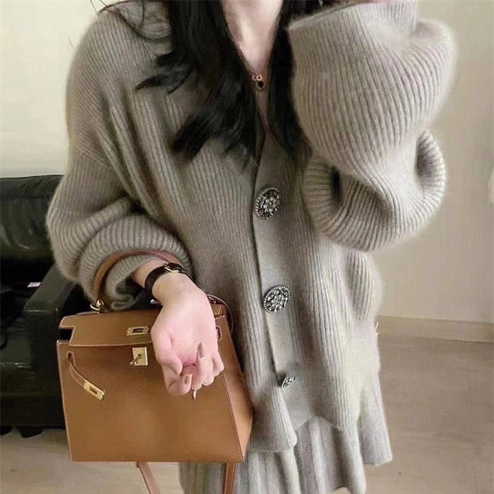 【set】ニットカーデ×スカートセット　M26873